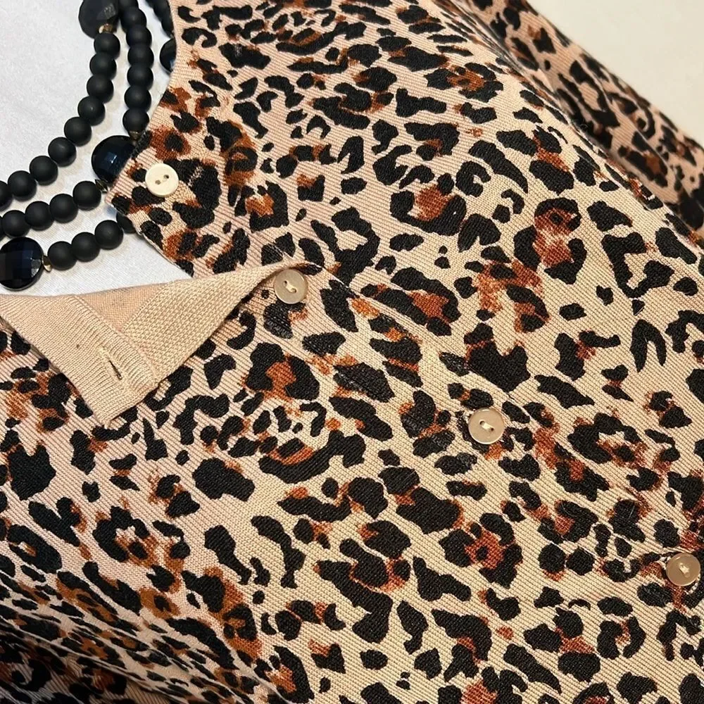Fall Closet Staple! Leopard Pattern Cardigan - EUC! Time and Tru Women's Large